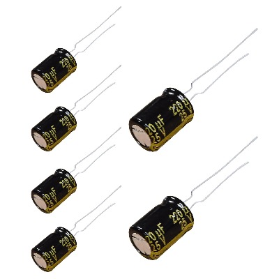 6 x Aluminum Electrolytic Capacitor 220uF 25V 20% 8x11.5mm FM Radial Panasonic - EEU-FM1E221